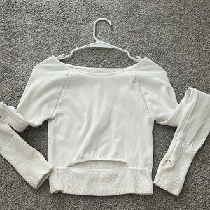 EFP White Women's long sleeve workout Top